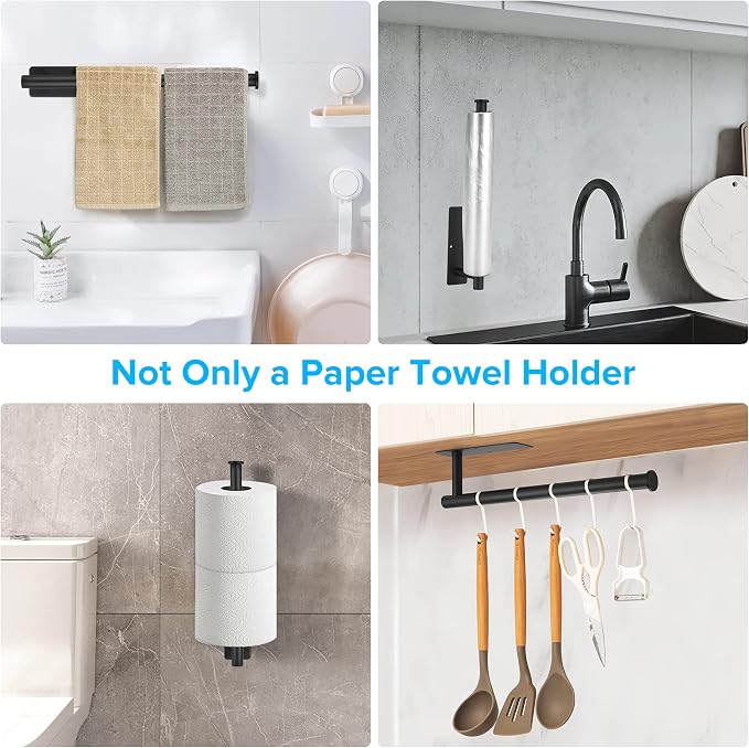 Paper Towel Holder Under Cabinet, Self Adhesive or Drilling - Image 7