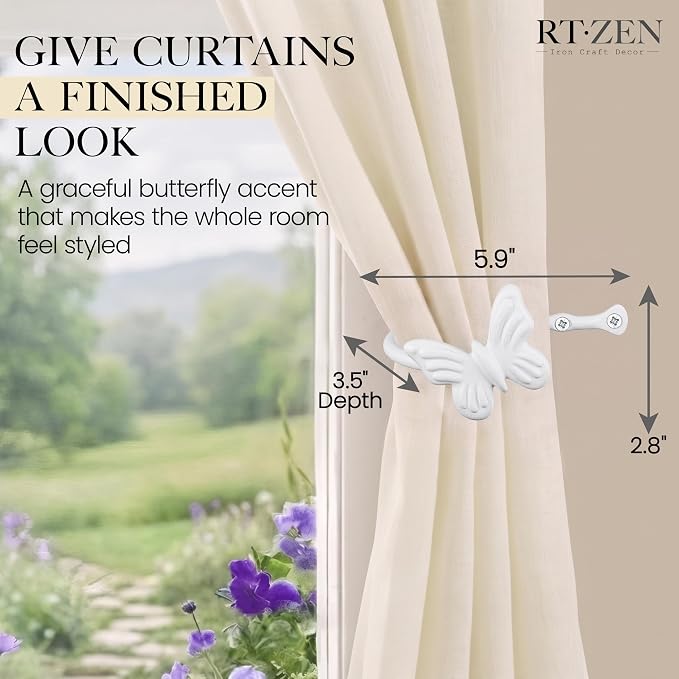 RTZEN Metal Curtain Tiebacks, Drapery Holders - Image 2