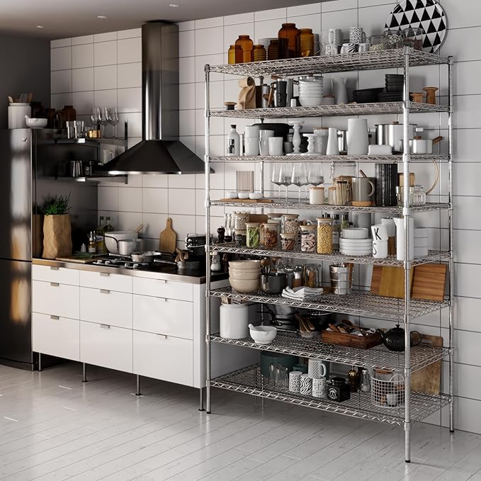 24" Deep x 54" Wide x 86" Height Wire Shelving Kit | 8-Tier | NSF Commercial Storage Rack Unit