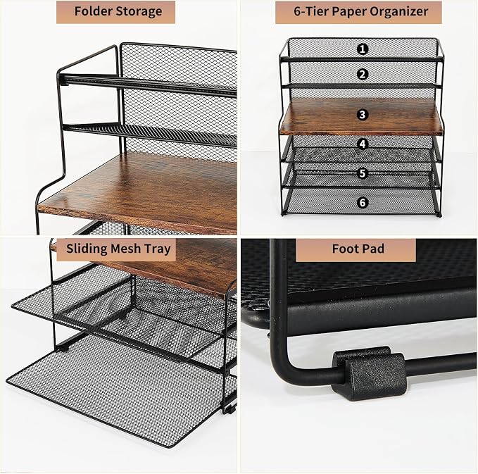 OPNICE Desk Organizer, 6-Tier Paper Organizer Letter Tray, Office Desk - Image 5