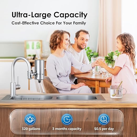 Waterdrop FC-06 Water Filter for Sink Faucet, 360° Rotating Stainless Steel | - Image 8