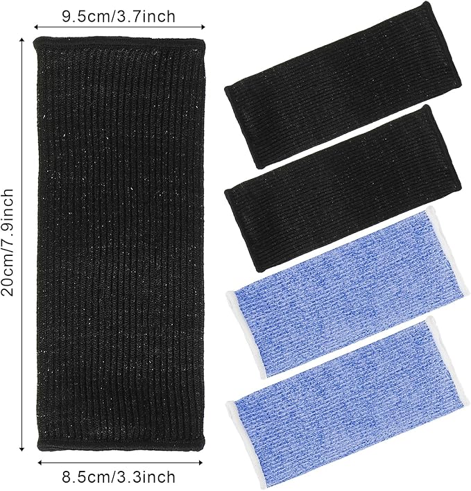 Neer 4 Pair Protective Arm Sleeves for Thin Skin Anti-Cut Burn Resistant Cover Forearm Sleeve for Cooking Construction(Black, Blue, 7.9 Inch)