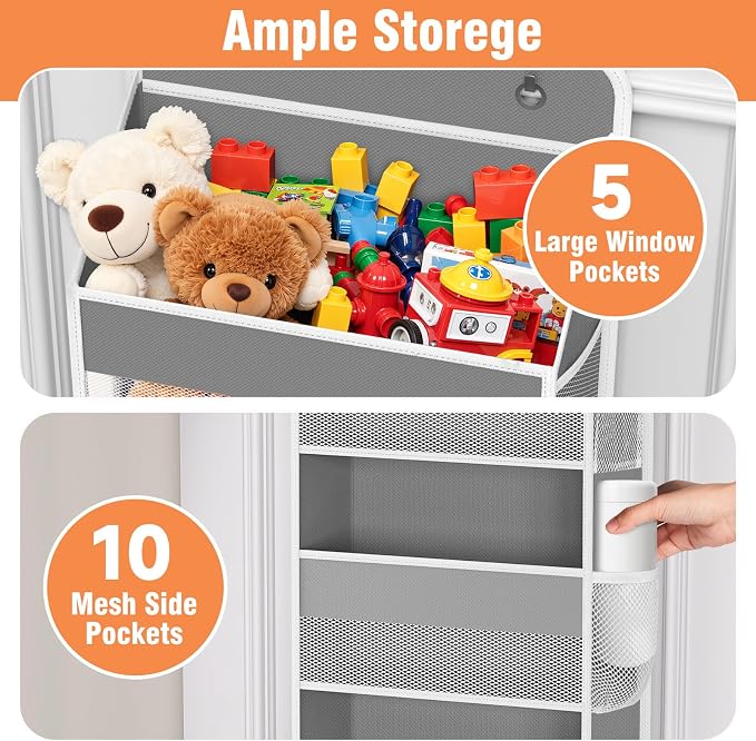 Over The Door Organizer Storage Large Capacity Hanging Bedroom Storage | 5 - Image 4