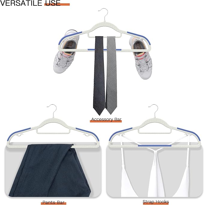 20 Pack Heavy Duty Plastic Hangers, Non Slip Clothes Hangers - Image 6