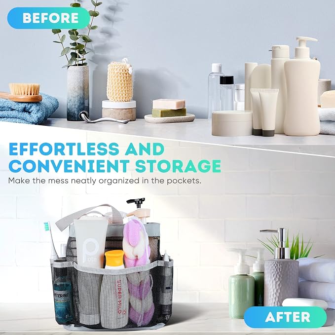 EUDELE 2 Pack Mesh Shower Caddy Portable - Image 8