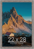 wallsthatspeak 22x28 Gray Barnwood Picture Frame for Puzzles Posters Photos or Artwork