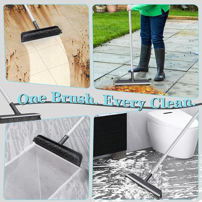 Floor Scrub Brush for Cleaning Bathroom, Garage and Deck | Adjustable Long - Image 5