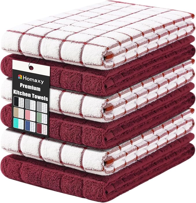 Homaxy Large Premium Cotton Kitchen Towels 16"x 28", 6 Pack by Homaxy