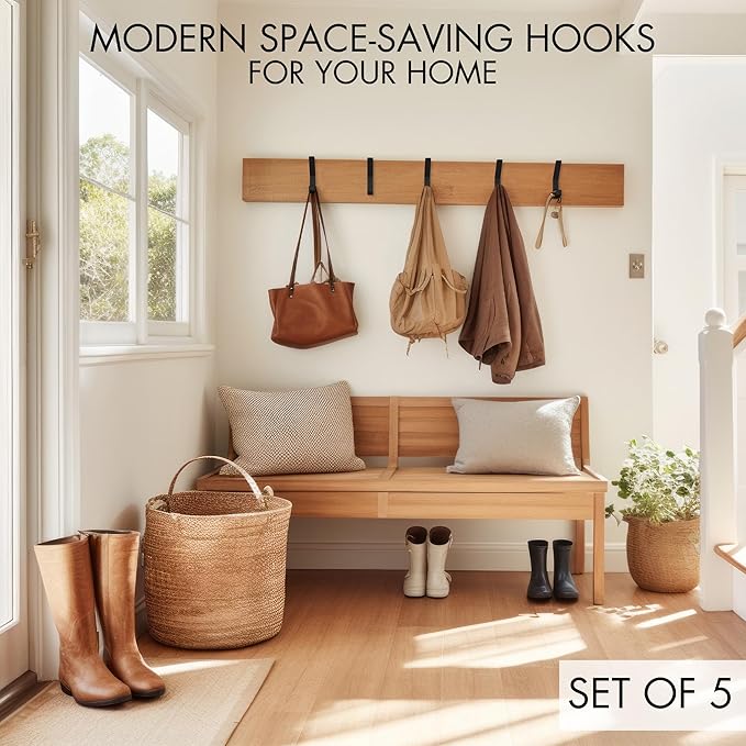 Decorative Coat Hooks Set of 5 for Wall Mount - Image 2
