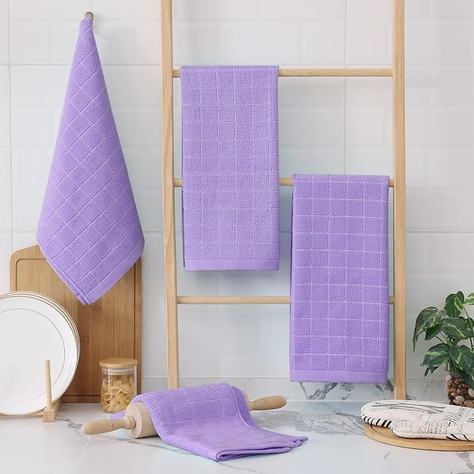 Homaxy 100% Cotton Terry Kitchen Towels, 8 Pack - Image 6