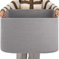 OIAHOMY 96L XXXLarge Blanket Basket Woven Cotton Rope Storage Basket Grey by MasterofSpaceOptimization