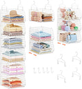 6 Tier Extended Depth Hanging Closet Organizer, Closet Storage Hanging Shelves by X-cosrack