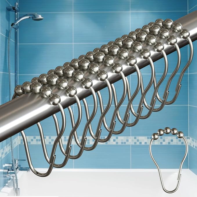 BigFoot Shower Curtain Hooks, Stainless Steel, Rust-Resistant, Easy Install | by BigFoot