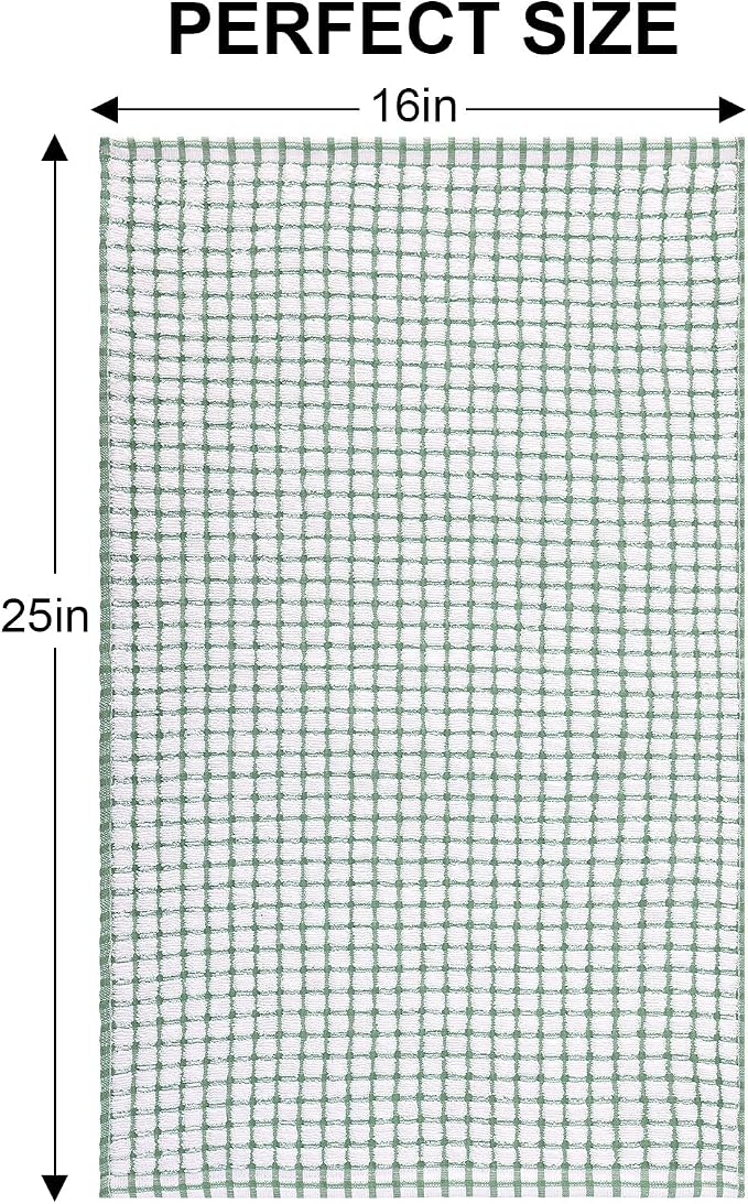 Kitinjoy Cotton 6 Pack Terry Kitchen Towels, Grass Green - Image 2