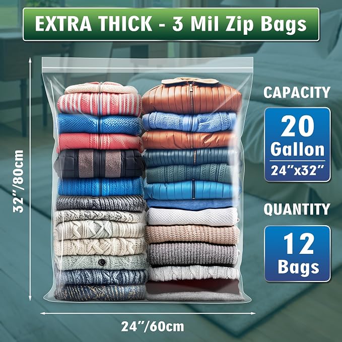 Extra Large 20 Gallon Zippered Plastic Bags - Image 2