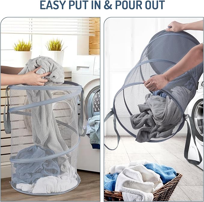 Seiritex Mesh Popup Laundry Hamper 115L Collapsible Laundry Basket Extra Large - Image 6