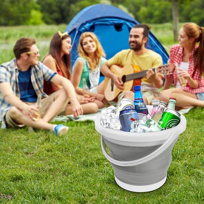 Collapsible Mop Bucket and Ice Bucket-5L Household Cleaning Silicone Dust Mops - Image 4