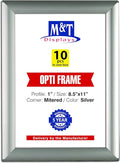 DisplaysMarket 8.5x11 Snap Frame for Wall Mount, Opti Frame, 1 inch Profile- Silver, 10