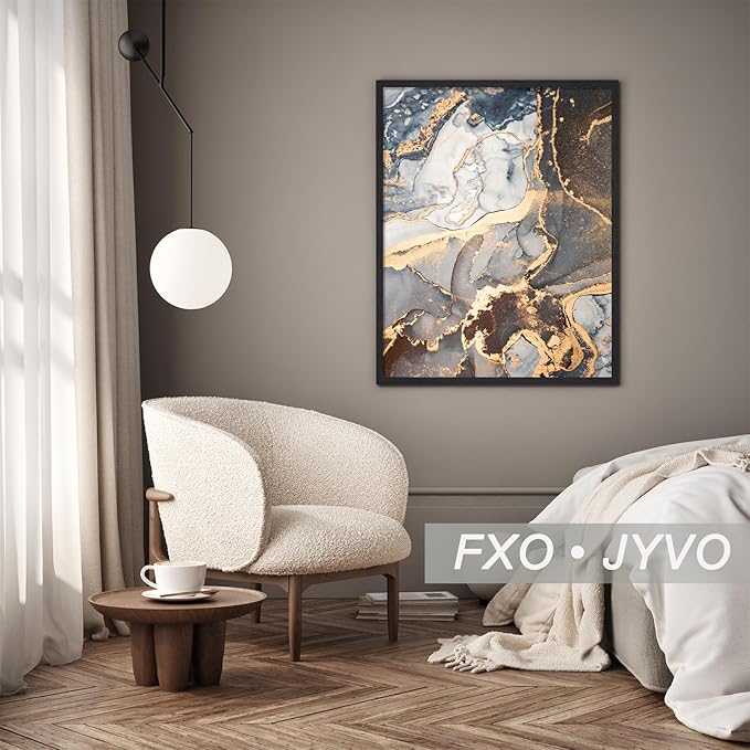 Engineered Wood 20 x 40 Frame Set of 2, Black Picture Frame for 20x40 Inch Poster Puzzle Photo, Light Weight 20by40 Poster Frame with Wood-grain for Wall - 2 Pack/Black/20 x40