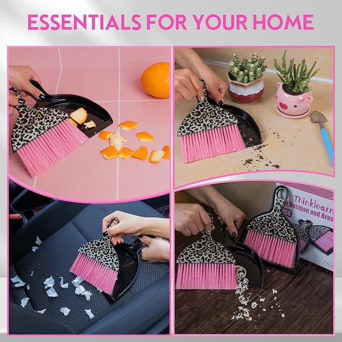 THINKLEARN 2PCS Small Dust Pan and Brush Set, Mini Broom Dustpan Kit - Image 6