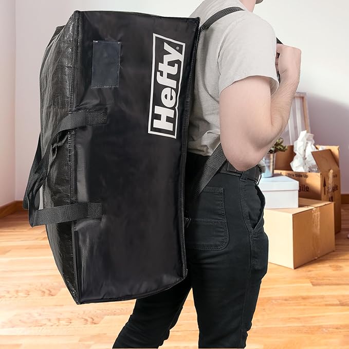 Hefty Moving Bag – Extra Large Double Zipper Backpack – Heavy Duty, Water - Image 3