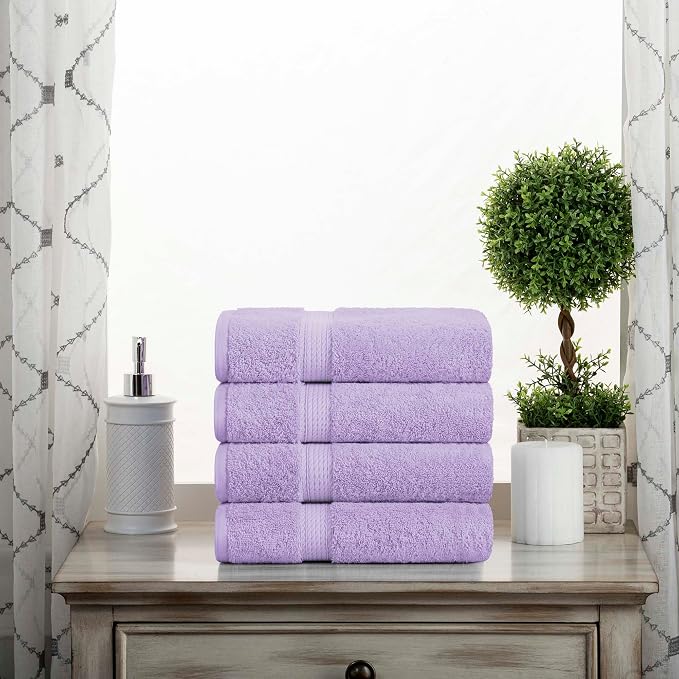 SUPERIOR Egyptian Cotton Plush & Absorbent, Hand Towel Set of 4, Soft Luxury by SUPERIOR