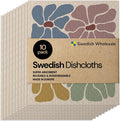 Swedish Wholesale Dishcloths Reusable 8" x 7" Sponge Cloths, Bulk 10 Pack of by SwedishWholesale