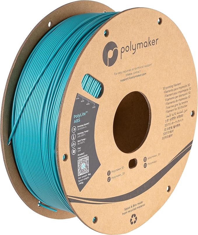 Polymaker Glitter ABS Filament 1.75mm, Galaxy Teal 3D Printer Filament 1.75mm Heat Resistant 1kg - Twinkling ABS 3D Printing Filament, Strong & Durable, Dimensional Accuracy +/- 0.03mm