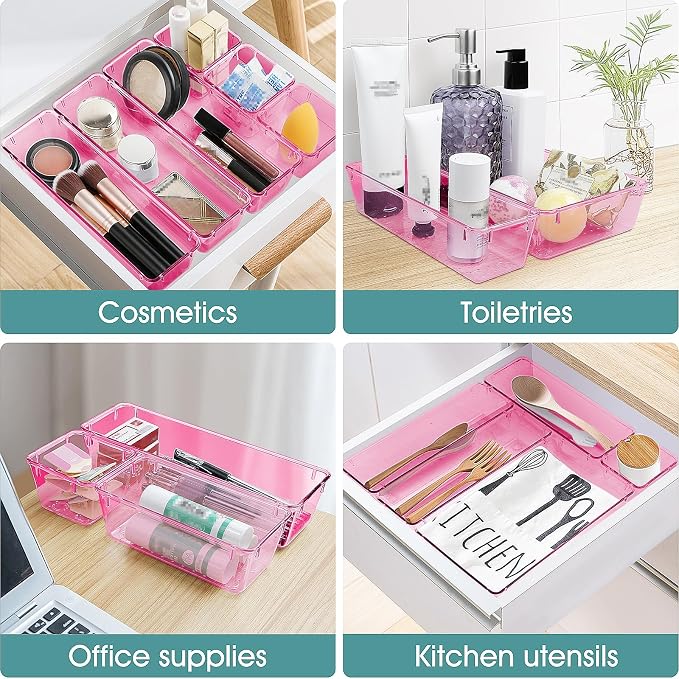 25 PCS Plastic Drawer Organizer Set, Makeup Organizers and Storage Bins | 4 - Image 5