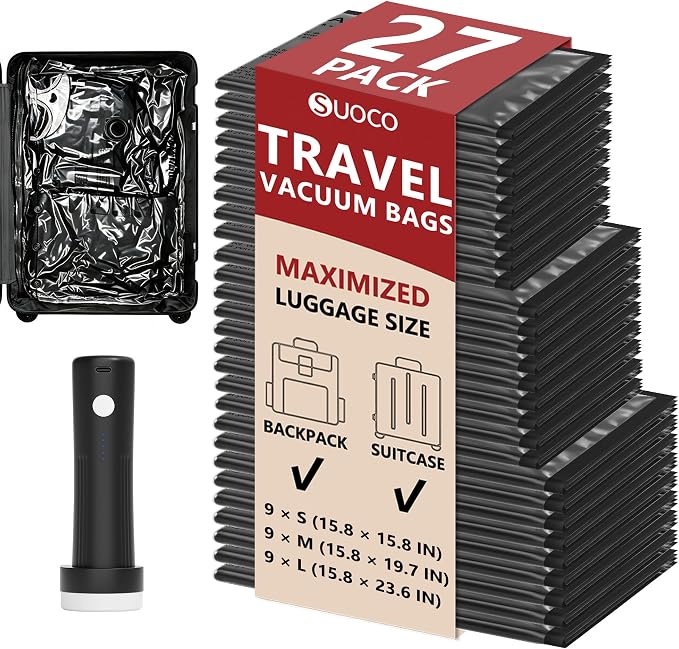 Travel Vacuum Bags for Clothing by SUOCO
