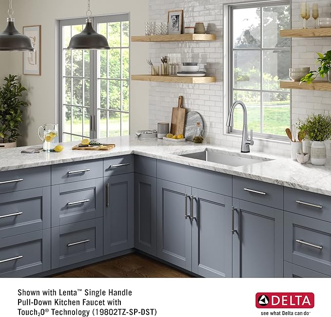 DELTA FAUCET Delta Lenta 30-inch Undermount 16 Gauge Stainless Steel Single Bowl Kitchen Sink with Accessories, 953034-30S-SS, Satin