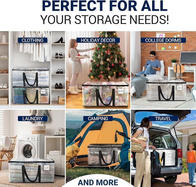 Reli. Moving Bags Heavy Duty Clear, Extra Large Totes | - Image 5
