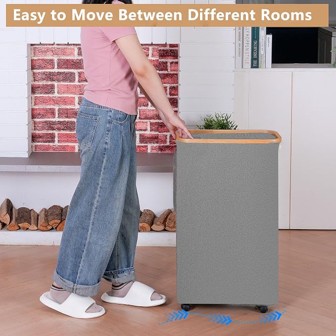 IEGrow Laundry Basket with Wheels 110L Clothes Hamper - Image 5