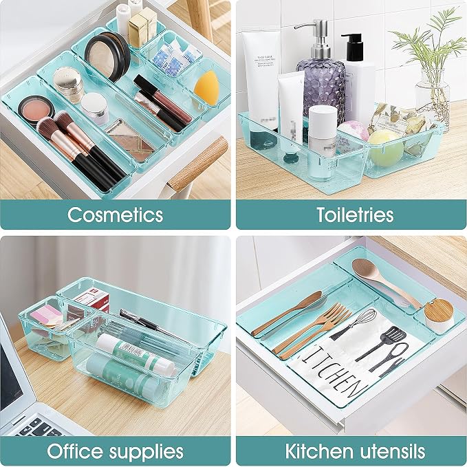 25 PCS Clear Plastic Drawer Organizer, Makeup Organizers and Storage Bins | 4 - Image 5