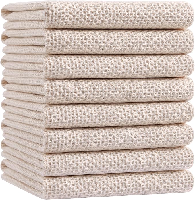 Homaxy 100% Cotton Oversized Waffle Weave Kitchen Towels 8-Pack, Ultra Soft by Homaxy
