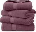 Superior Egyptian Cotton Plush & Absorbent, Bath Towel Set of 4, Plum | Quick by SUPERIOR