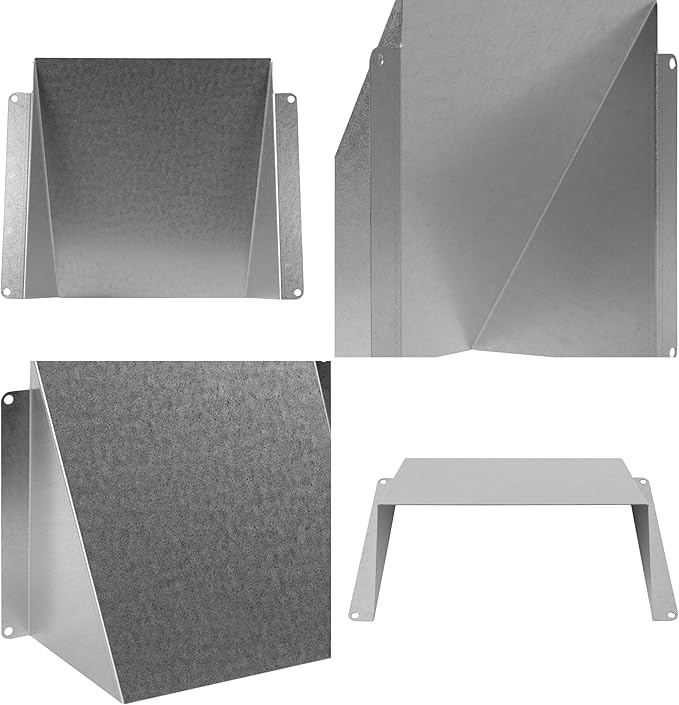 Repa Market 6 x 6 Inch Galvanized Steel Vent Cover - Duct Exhaust/Inlet Rain Deflector - Weatherproof Guard for Ventilation Systems/Indoor/Outdoor Vent Hood/Air Vent Grille Protection Roof