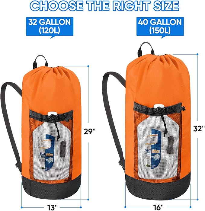 BALEINE 150L Laundry Bag Backpack, 900D Oxford Fabric Large Travel Laundry Bags - Image 3