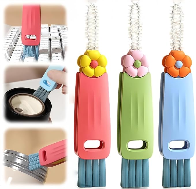 3 in 1 Bottle Cleaning Brush Set, Home Kitchen Crevice Cleaning Tools, Cute by Shrunqi