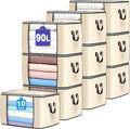90L Large Storage Bags, 10 Pack Clothes Storage Bins Closet Organizers | by BuddingJoy-BuildaJoyfulLifeforYou