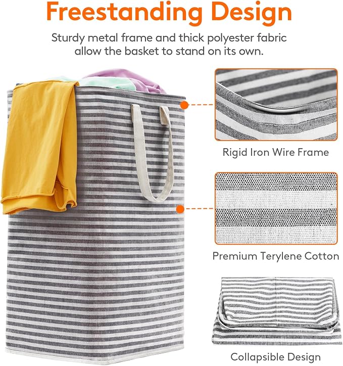 Lifewit 3 Pack Laundry Basket 80L Each, Collapsible Clothes Hamper - Image 2