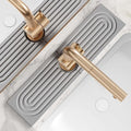 Kitchen Sink Faucet Mat - 15.7in Diatomite Sink Protectors for Kitchen Sink, Stone Sink Splash Guard for Kitchen Counter Sink Accessories (Grey, 15.7'' x 3.9'')