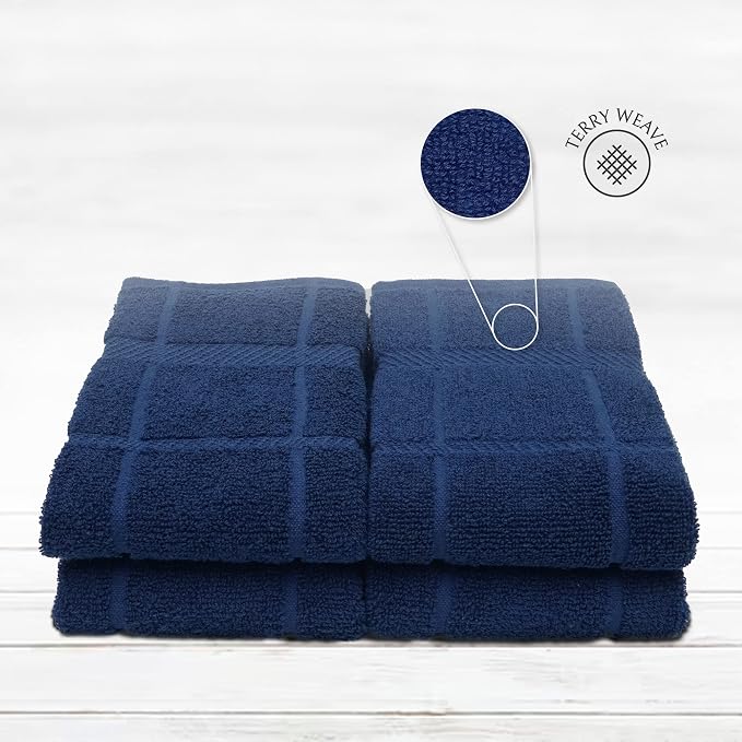 100% Cotton Terry Dish Towels for Kitchen, 4 Pack Plain, 16 x26 Inches - Image 3
