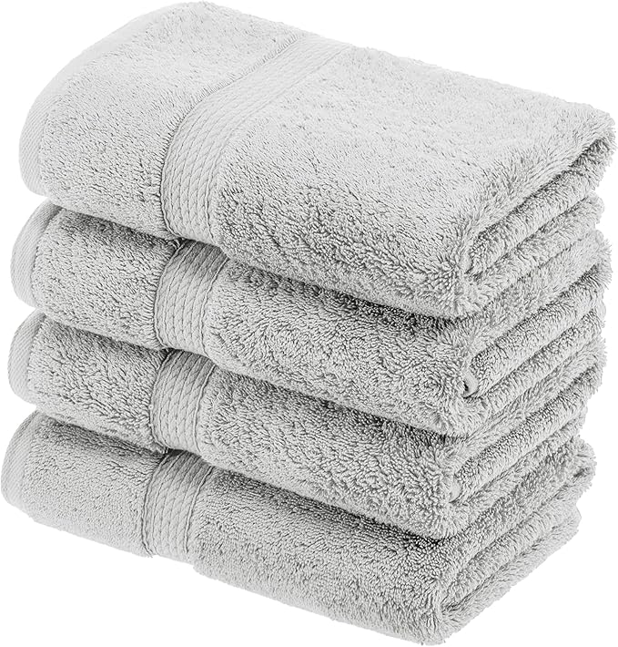 SUPERIOR Egyptian Cotton Plush & Absorbent, Hand Towel Set of 4, Soft Luxury by SUPERIOR