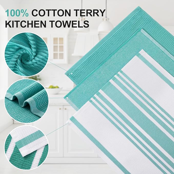Homaxy Cotton 380 GSM Premium Kitchen Towels, 9 Pack - Image 2