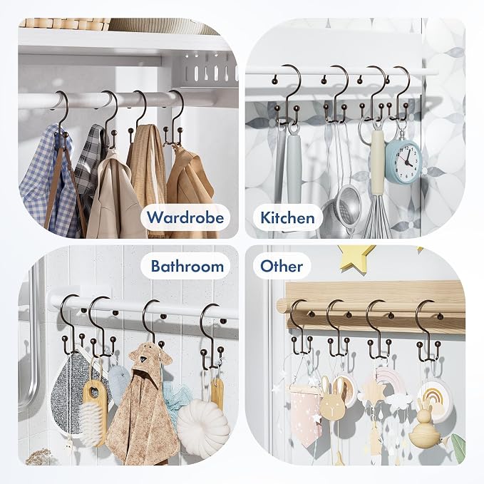 Bathway Shower Curtain Hooks Bronze Shower Curtain Rings, Metal Shower Hooks - Image 8