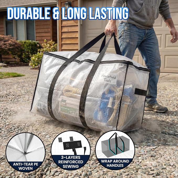 TAILI 12 Pack Clear Extra Large Moving Bags, Storage Bag - Image 3