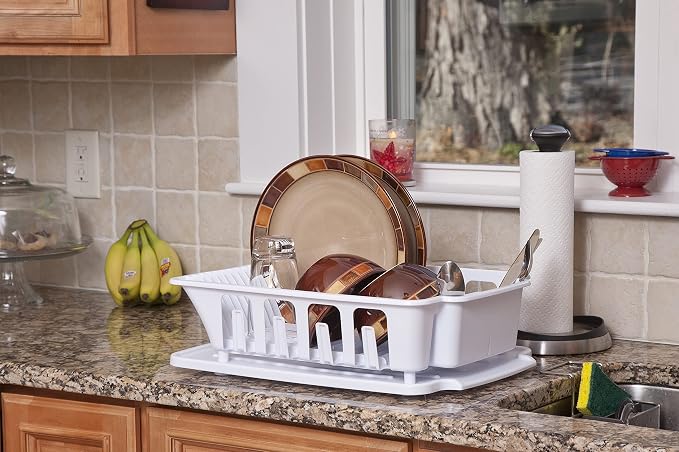 STERILITE 2-Piece Large Sink Set Dish Rack Drainer, 3/4" L x 3/4" W x - Image 2
