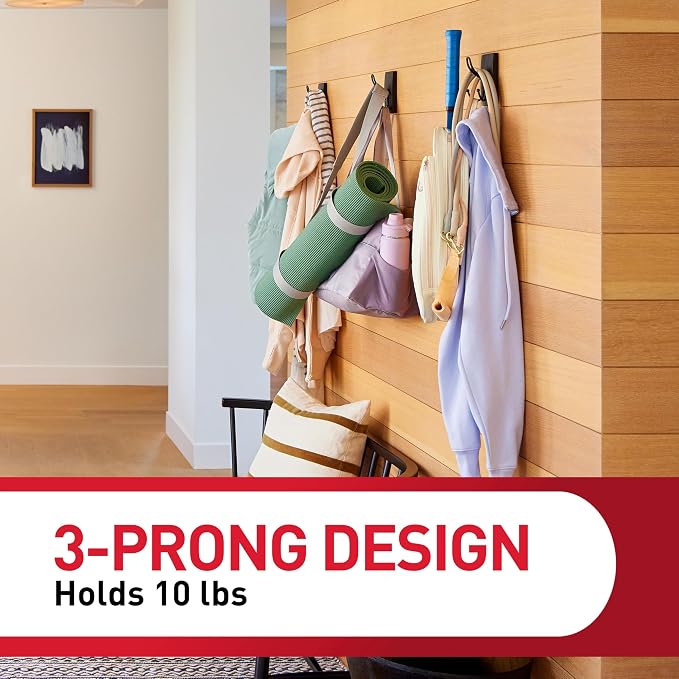 Command X-Large Black Triple Hooks, 1 Hook, 3 Strips | Heavy Duty, Damage-Free - Image 6
