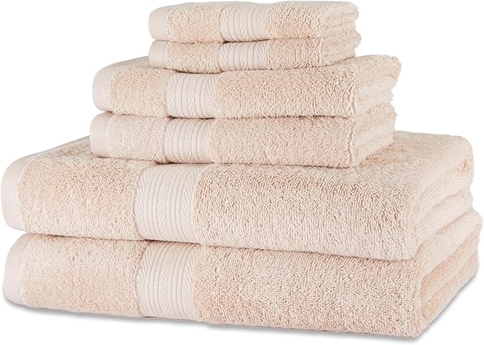 Amazon Basics Fade-Resistant 100% Cotton Bath, Hand and Washcloth Towel Set by AmazonBasics